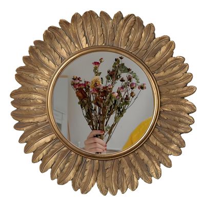 13 Inch Small Sunburst Mirror - Decorative Wall Mirror for Entryway Bedroom Living Room House Warming Gifts New Home