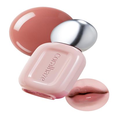 CORALHAZE Dew Drop Tint #206 Toffee 4.5g, Glossy, Lightweight Lip Stain, Glass-Like, High Shine, Moisturizing Lip Oil, Long Lasting Color, Hydrating Gloss, Dewy Finish, Korean Beauty Makeup