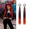 GEFFCC 2 Pack Braid Ponytail Extensions, 26 Inch Braided Ponytail Wig with Elastic Tie for Girls (Black/Red#, 26 Inch (Pack of 2)) view 1