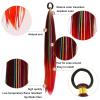 GEFFCC 2 Pack Braid Ponytail Extensions, 26 Inch Braided Ponytail Wig with Elastic Tie for Girls (Black/Red#, 26 Inch (Pack of 2)) view 3