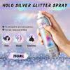 AWCCXMYM 150ML Body Glitter Spray Shiny Hair Glitter Long-Lasting and Quick-Drying Glitter Spray for Hair and Body Shimmer Glitter Hairsparay Halloween,Christmas,Festival Makeup Prom 5.2 Fl Oz view 2