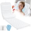 Full Body Bath Pillow for Bathtub,Luxury Thick Bath Cushion for Soaking Tub w/Adjustable Lumbar Support Full Body Bathtub Pillows for Head and Neck Shoulder Support,5D Air Mesh,51"x 16.5"White view 1