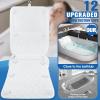 Full Body Bath Pillow for Bathtub,Luxury Thick Bath Cushion for Soaking Tub w/Adjustable Lumbar Support Full Body Bathtub Pillows for Head and Neck Shoulder Support,5D Air Mesh,51"x 16.5"White view 2