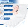 Full Body Bath Pillow for Bathtub,Luxury Thick Bath Cushion for Soaking Tub w/Adjustable Lumbar Support Full Body Bathtub Pillows for Head and Neck Shoulder Support,5D Air Mesh,51"x 16.5"White view 3