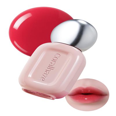 CORALHAZE Dew Drop Tint #207 Flame 4.5g, Glossy, Lightweight Lip Stain, Glass-Like, High Shine, Moisturizing Lip Oil, Long Lasting Color, Hydrating Gloss, Dewy Finish, Korean Beauty Makeup