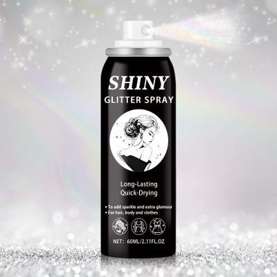 AWCCXMYM Body Glitter Spray Sparkle Hair Glitter Long Lasting and Quick-Drying Face Glitter Spray for Hair and Body,Halloween Christmas Festival Accessories Makeup Prom (2.11 Fl Oz)