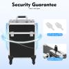 EEYBLAEEY Cosmetic Case Trolley with Locks,Professional Rolling Makeup Train Case with Drawers, Large Cosmetic Trolley Cosmetics Storage Organizer for Travel Makeup/Nail Art/Hair Styling,Black view 4