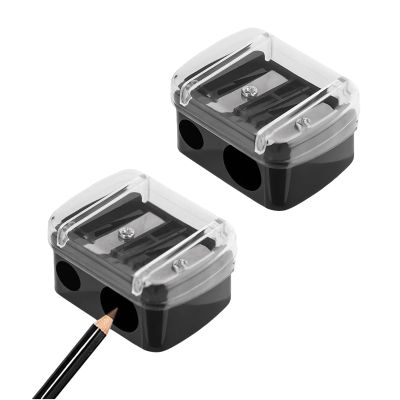 2Pcs Dual Hole Eyeliner Sharpener - Professional Makeup Pencil Sharpeners for Eyeliner & Lip Liner | Precision Blades, Compact Design