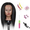 Afro Human Hair Mannequin Head for Braiding, African Cosmetology Mannequin Head for Styling 8 Inches Black Training Head with Stand (Real Hair 16 Inches) view 2