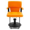 Salon Chair for Hair Stylist, 360 Swivel Barbers Chairs with Hydraulic Pump, Height Adjustable, Ergonomic Backrest, Comfortable Seat for Beauty Hair Salon Spa Shampoo, 550LBS (Orange) view 3