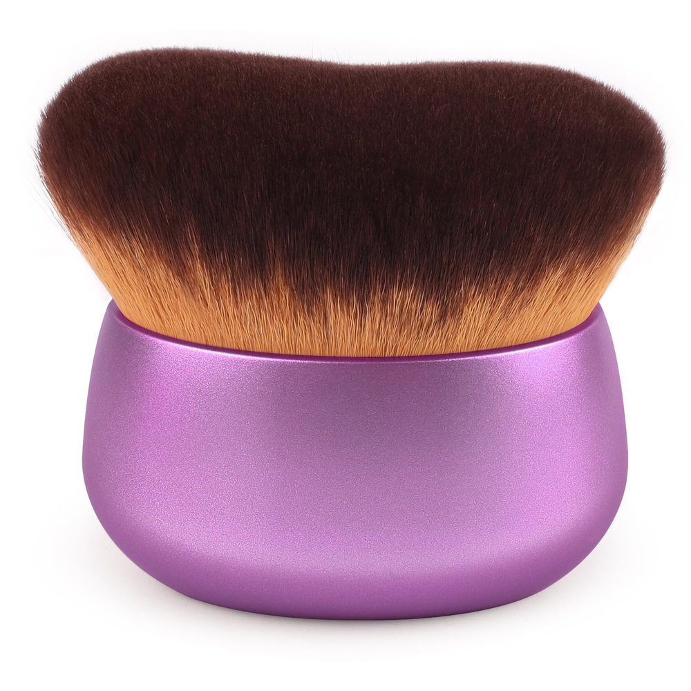 GlorBrochas 75MM Extra Large Self Tanner Kabuki Makeup Brush  Ultra Soft Dense Vegan Bristles for Body Makeup, Bronzer & FoundationApplies Tanning Mousse, Lotion & Self TannerPurple, Wet & Dry