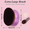 GlorBrochas 75MM Extra Large Self Tanner Kabuki Makeup Brush  Ultra Soft Dense Vegan Bristles for Body Makeup, Bronzer & FoundationApplies Tanning Mousse, Lotion & Self TannerPurple, Wet & Dry view 3