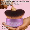 GlorBrochas 75MM Extra Large Self Tanner Kabuki Makeup Brush  Ultra Soft Dense Vegan Bristles for Body Makeup, Bronzer & FoundationApplies Tanning Mousse, Lotion & Self TannerPurple, Wet & Dry view 4