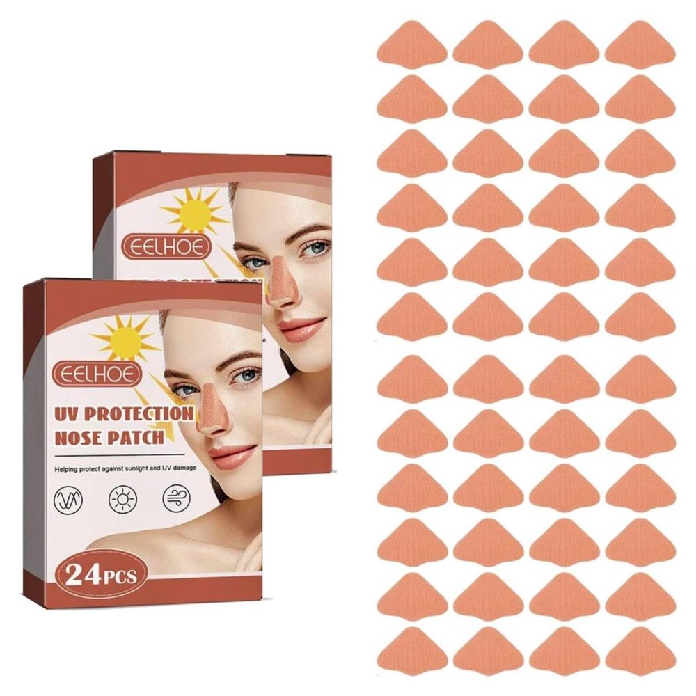48 Pcs Nose Sun Protection Nose Patches Uv Protection & Sunblock Nose Guard Nose Bandage Cover, Reusable Adhesive Patches for Hiking, for Men Women Outdoor Sports Golf Sports Tanning Accessories