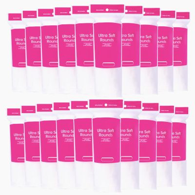 2000 PCS Ultra Soft Cotton Rounds, White, Double-Layered, Hypoallergenic, Lint-Free, 20 Pack with 100 Count Each, Premium Facial Cleansing Pads for Makeup Removal
