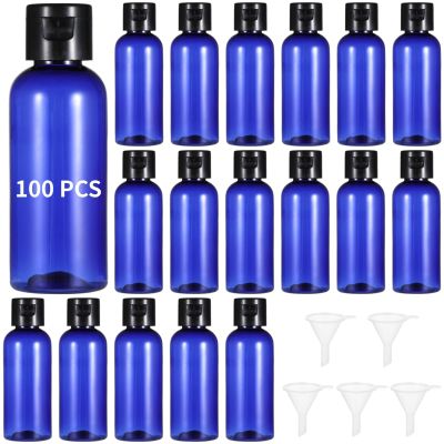 100-Pack of 60 Ml Refillable Travel Bottles with Flip Cap, Leak-Proof Cosmetic Containers with Funnels for Liquids