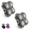 2Pack Pro 4 Shaver Replacement Heads for Skull, Shaver Replacement Blade for Pitbull Gold PRO, Silver PRO, Platinum PRO, Butterfly Kiss PRO Head Shavers, Floating 4 Heads Self-Sharpening Blades view 1