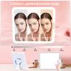 Makeup Box with Led Mirror,Travel Train Hard Case with Rechargeable Lighted Mirror Adjustable Dividers,Cosmetic Organizer Storage Bag for Makeup Artists,Appropriate Gift for Women and Girls,Pink view 3