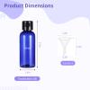 100 Travel Bottles With Flip Caps, 60 Ml Blue Plastic Containers, Refillable Leak-Proof Cosmetic Bottles With Funnels view 4