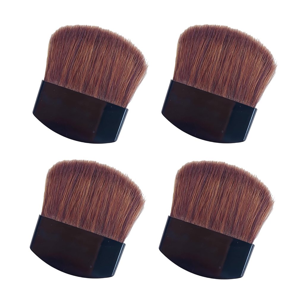 4Pcs Mini Powder Blush Brushes - Small Facial Makeup Brushes for Precision Application | Soft Bristles, Travel-Friendly Makeup Tools
