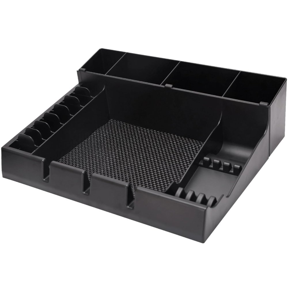 Funabridge Hair Clipper Organizer Case, Multi-Compartment Barber Accessories Storage With Scissor Slots, Black Abs Design