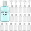 100 Pack Of 2 Oz Travel Bottles, Empty Refillable Plastic Squeeze Bottles With Flip Cap And 5 Funnels, Clear Cosmetic Containers For Lotion, Shampoo, Gel view 1