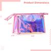 10-Pack Holographic Makeup Bags, Clear PVC Cosmetic Pouches, Iridescent Storage for Toiletries, Waterproof Zipper Pouches for Beauty Products view 3