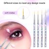 6 Pcs Eye Liner Brushes, Fine Point Thin Eye Makeup Gel Eyeliner Brush Precision Water Activated Eyeliner Brush Cosmetic Eyes Makeup Tools for Women Apply Liquid Gel view 3