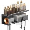 yeeplant Wall-Mounted Hair Tool Holder, Carbon Steel Bathroom Rack with Shelf for Hair Dryers and Accessories view 1