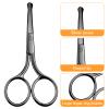 4 Pcs Nose Hair Scissors Safety Tip Clippers Small Scissors With Round Tip Design Professional Grooming Rounded Facial Safety Scissor Beauty for Men Women Hair Eyelashes Nose Eyebrow Trimming view 3
