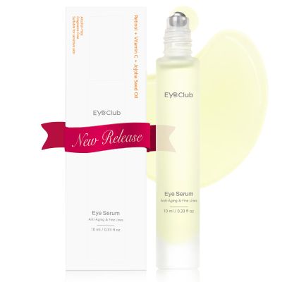 Retinol Under Eye Brightener Roller - Jojoba Oil Eye Serum with Roller Massage - Anti-Aging eye Treatment for Help Skin Barrier Repair, Reduce Fine Lines