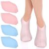 Classicseali 4 Pairs Feet Moisturizer Socks,Cotton Moisturizing Foot Socks,Reusable Sock for Dry Cracked Feet Women, for Moisturizing Feets Overnight, Repairing and Softening Cracked Heels,Pink,Blue view 1