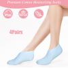 Classicseali 4 Pairs Feet Moisturizer Socks,Cotton Moisturizing Foot Socks,Reusable Sock for Dry Cracked Feet Women, for Moisturizing Feets Overnight, Repairing and Softening Cracked Heels,Pink,Blue view 4