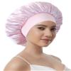 100% Mulberry Silk Bonnet for Sleeping Women, Real Pure Silk Hair Bonnets for Women Sleeping, Double Layer Sleep Cap with Soft Elastic Band for Curly Hair view 1