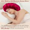 100% Mulberry Silk Bonnet for Sleeping Women, Real Pure Silk Hair Bonnets for Women Sleeping, Double Layer Sleep Cap with Soft Elastic Band for Curly Hair view 4