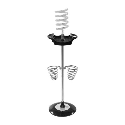 Qtueop Spiral Hair Dryer Rack Salon Organizer with Tray Nonslip Heavy Duty Blow Dryer Rack Floor Standing Bracket for Home Bathroom, clear