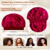 100% Mulberry Silk Bonnet for Sleeping Women, Real Pure Silk Hair Bonnets for Women Sleeping, Double Layer Sleep Cap with Soft Elastic Band for Curly Hair view 3
