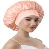 100% Mulberry Silk Bonnet for Sleeping Women, Real Pure Silk Hair Bonnets for Women Sleeping, Double Layer Sleep Cap with Soft Elastic Band for Curly Hair view 1