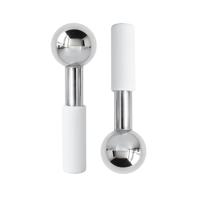Betyura Ice Globes for Face & Eyes Unbreakable Stainless Steel Cooling Cryo Sticks, Hot & Cold Facial Roller for Puffiness, Dark Circles & Daily SkincareWhite
