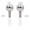Betyura Ice Globes for Face & Eyes  Unbreakable Stainless Steel Cooling Cryo Sticks, Hot & Cold Facial Roller for Puffiness, Dark Circles & Daily SkincareWhite view 2