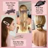 12 Pack Flat Hair Clips Set for Women Matte Neutral Claw Clips, Flat Barrettes & Flower Hair Pins in Black, Blonde,Light Brown & Dark Brown, Strong Hold Styling Accessories for Thick & Thin Hair view 2