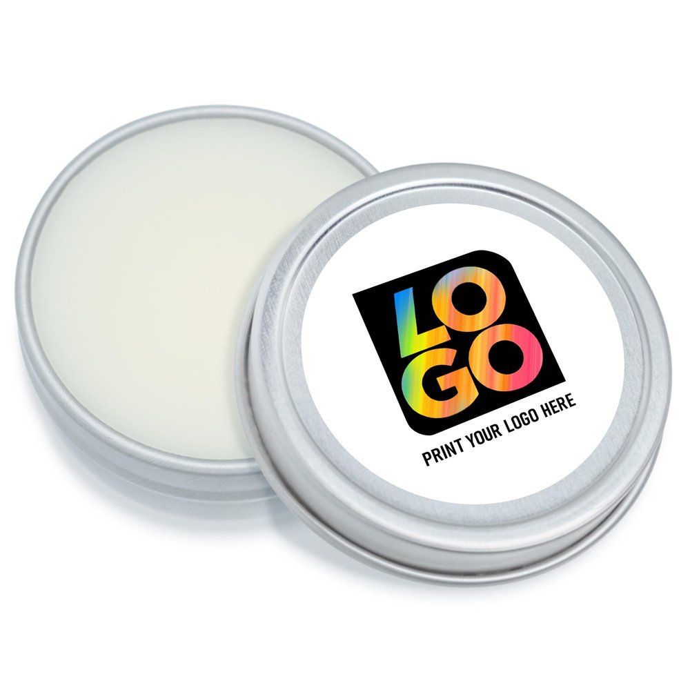 Personalized Lip Balm Tins with Custom Logo Promotional Favors for Events, Parties, Weddings, or Corporate Gifts (Juicy Peach, QTY 500)