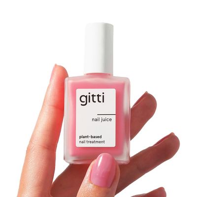 gitti Nail Juice I Natural Nail Care Treatment and Sheer Pink Color, Non-Toxic, 82% Natural Origin, Plant-based, Cruelty-Free, Vegan, Nourishes and Strengthens Nails, 0.5 Fl Oz