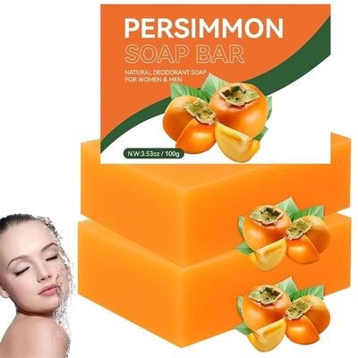2 Pcs Persimmon Soap for Body Odor Control - Persimmon Soap for Old People Smell, Handmade Natural Soaps for Better Skin, Deeply Moisturizing Bath Wash for Women & Men
