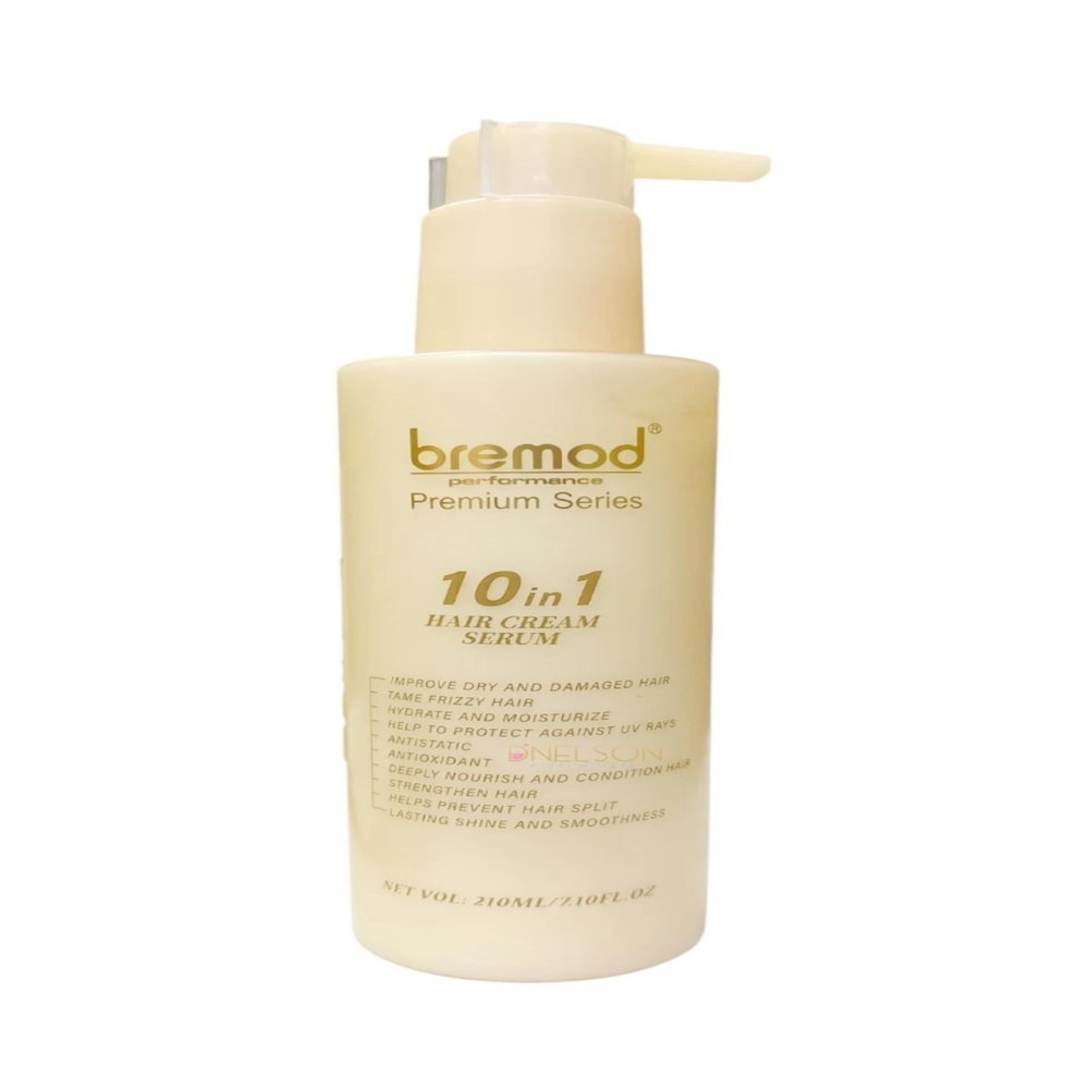 Bremod Premium Series 10-in-1 Hair Cream Serum, 210ml, Anti-Frizz Treatment with UV Protection, Hydrating, Strengthening,