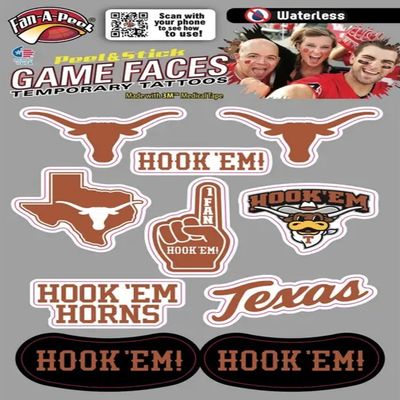 10 Piece Combo 8 Spirit Tattoos & 2 Eye Strips Officially Licensed Waterless Peel & Stick Temporary Tattoos Texas