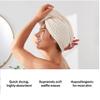 DKNY Pure Waffle Hair Towel Wrap for Women & Spa Body Wrap Towel, 2-Piece Set, 100% Cotton Quick Dry Towels, Absorbent, Super Soft, Natural view 2