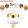 12 Pack 6 oz Plastic Cosmetic Containers With Gold Lids Refillable Clear Empty Travle Jars Containers for Body Butter,Sugar Scrubs,Cream,Lotions,Candy, Label&Spatulas view 2