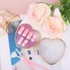 2pcs Nail Palettes, Heart Shaped Resin Nail Paint Plate with Golden Edge Gel Polish Holder Mixing Design Tray & Display Board Manicure Tools Supplies for Home Salon(White & Dark Purple) view 3
