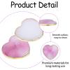 2pcs Nail Palettes, Heart Shaped Resin Nail Paint Plate with Golden Edge Gel Polish Holder Mixing Design Tray & Display Board Manicure Tools Supplies for Home Salon(White & Dark Purple) view 4